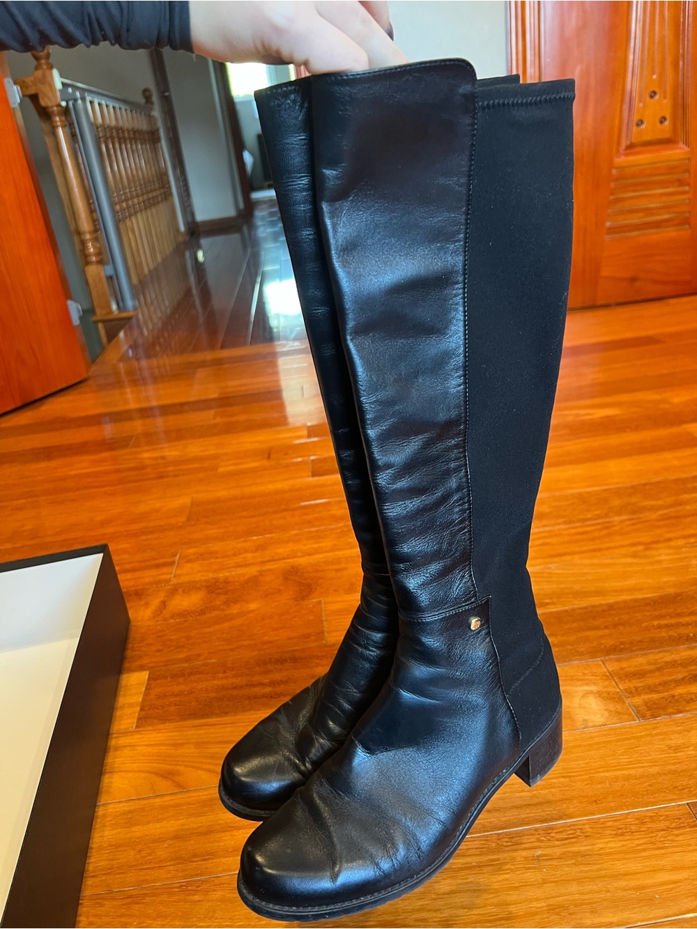 Stuart Weitzman Black Knee-High Women's Riding Boots